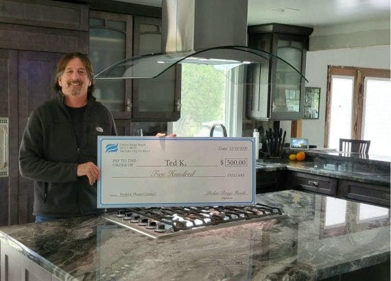 Contest Winner with Big Check