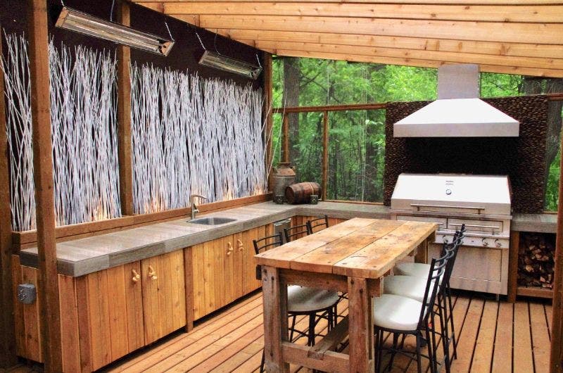 ProVWC in Wood Outdoor Kitchen
