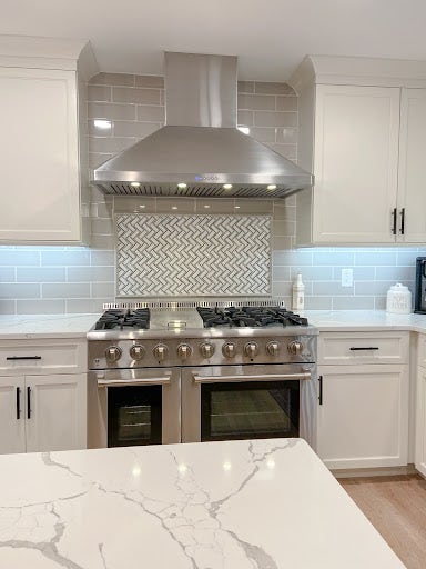 PLJW 129 in White Kitchen with Shaker Cabinets