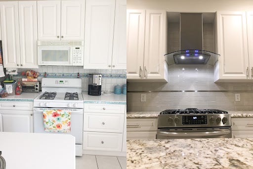 Before and After Kitchen Remodel Photo