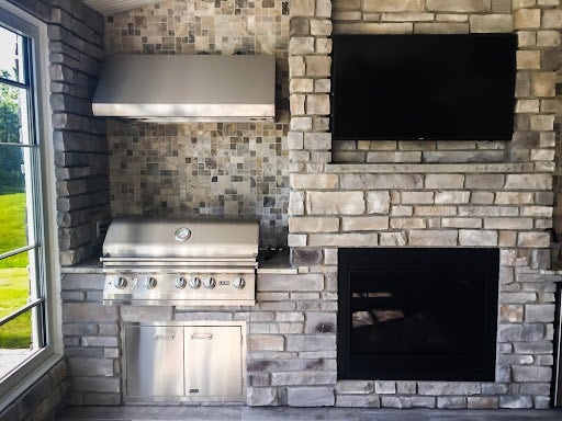 Wall Range Hood over Small Grill - PLJW 109