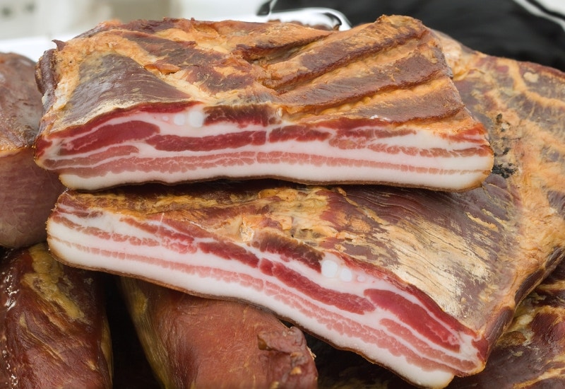 hard raw bacon