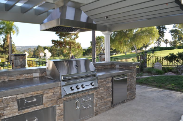 Range hood over grill - outdoor kitchen - Can I line my grill with foil?