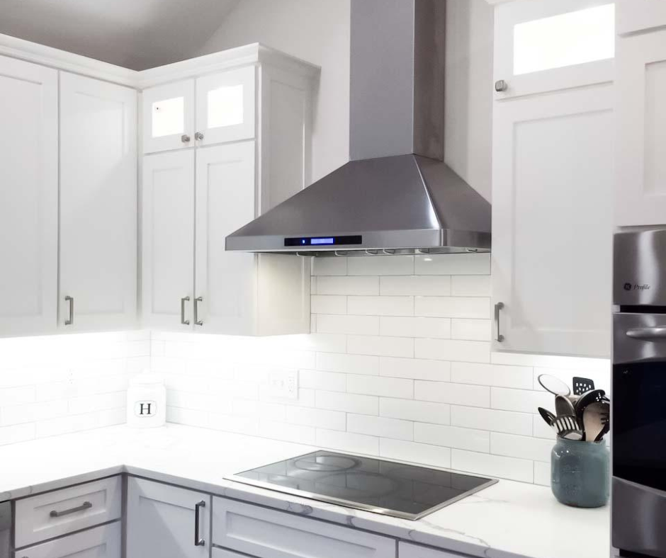 Traditional White Kitchen with Vent Hood