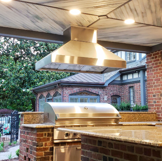 Bright Outdoor Kitchen Over Large Grill