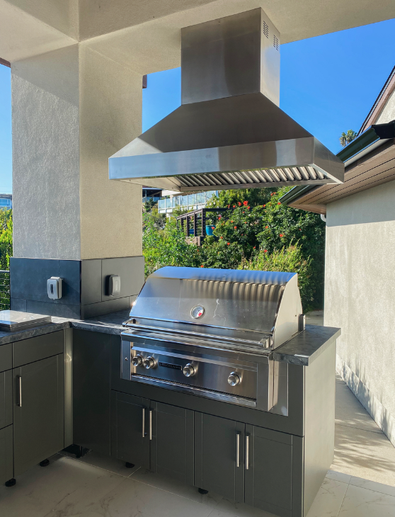 Outdoor Hood Over Stainless Steel Grill